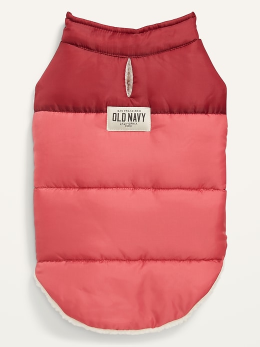 View large product image 2 of 2. Quilted Sherpa-Lined Puffer Jacket for Pets
