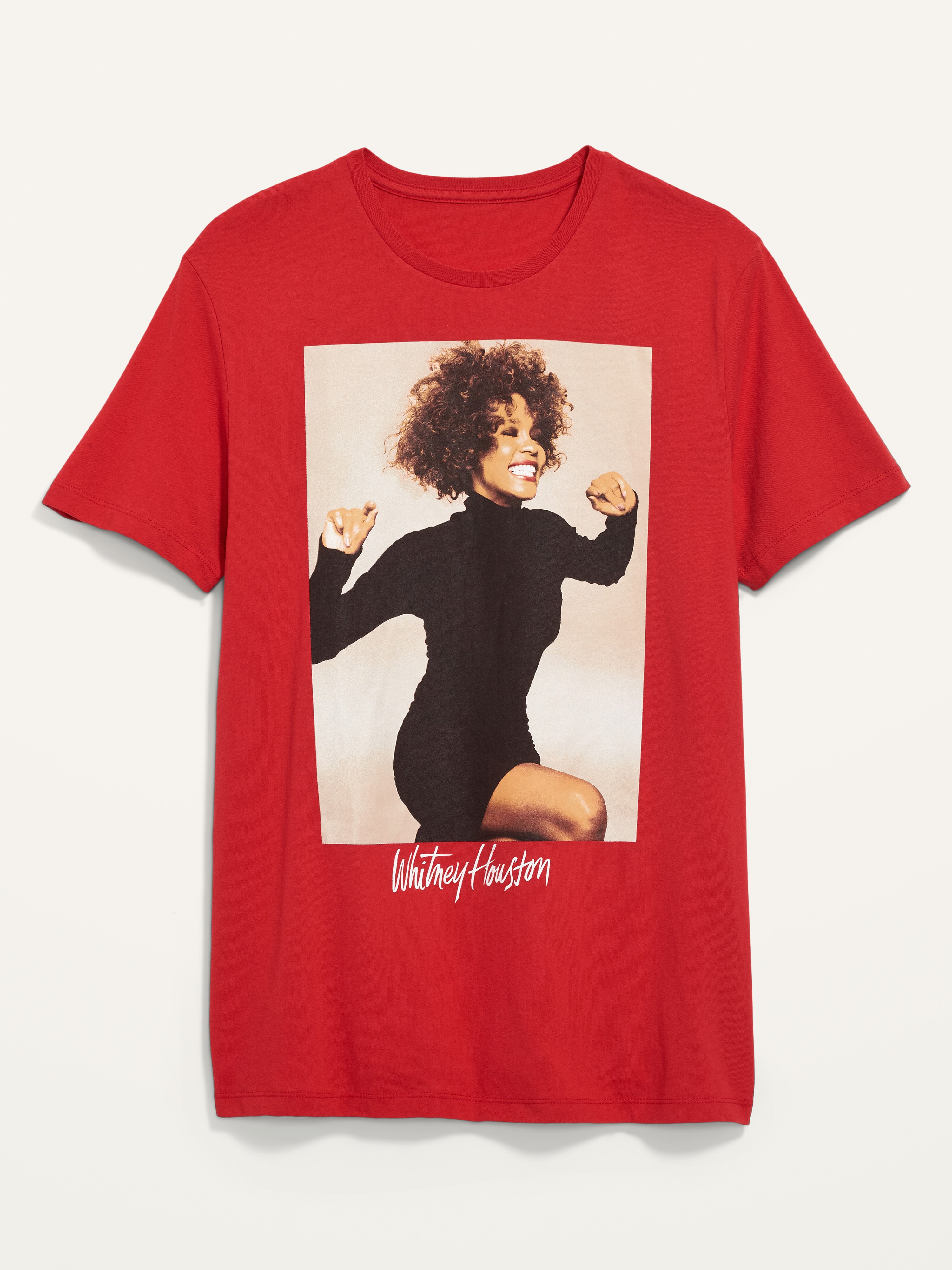 Bioworld Whitney Houston Portrait Collage T-Shirt - Charcoal, Unisex, Officially Licensed Music Tee