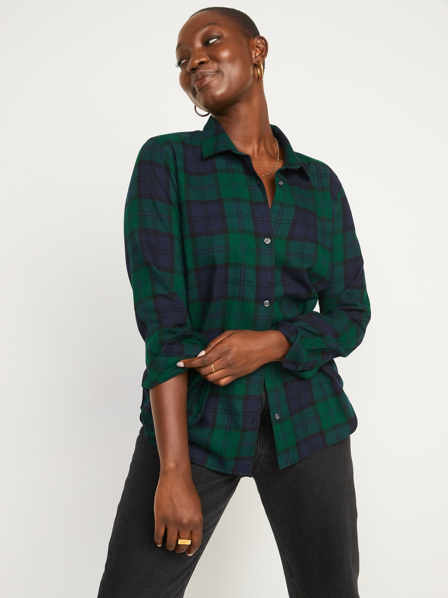 Long-Sleeve Plaid Flannel Shirt for Women | Old Navy