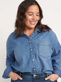 Oversized Boyfriend Tunic Jean Shirt 