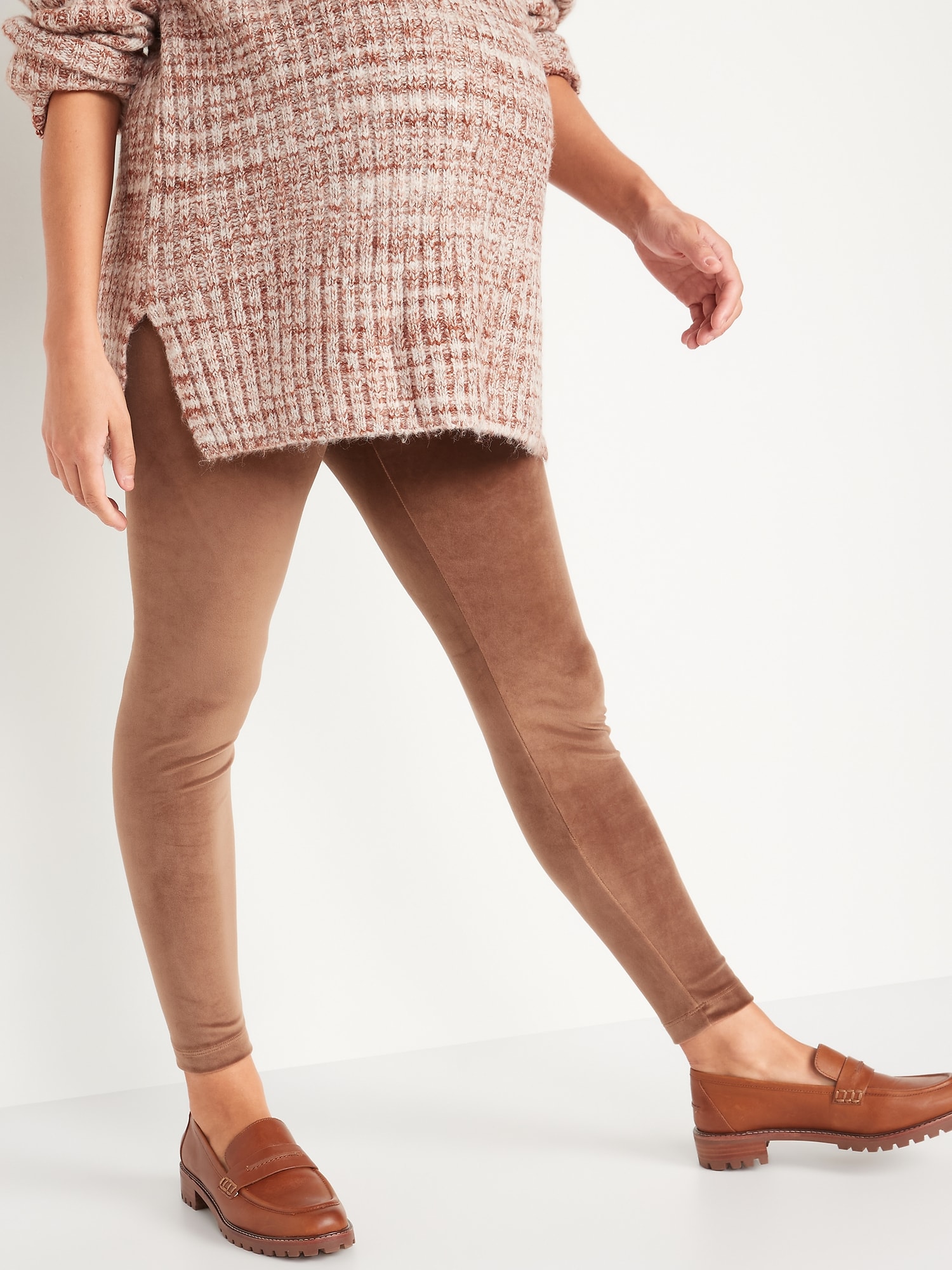 High-Waisted Rib-Knit Cropped Leggings For Women | Old Navy