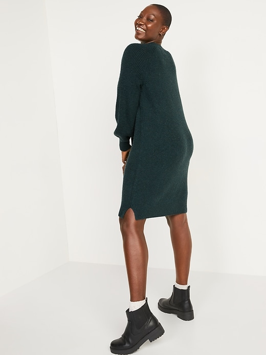 Image number 2 showing, Long-Sleeve Rib-Knit Mini Sweater Dress for Women