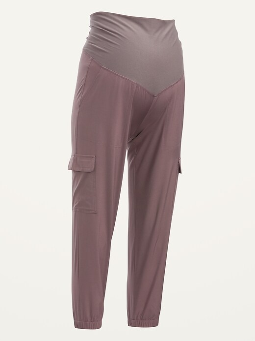 View large product image 2 of 2. Maternity Rollover-Waist StretchTech Cargo Pants