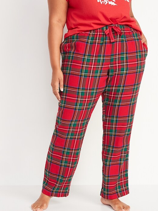 Image number 7 showing, Matching Printed Flannel Pajama Pants for Women