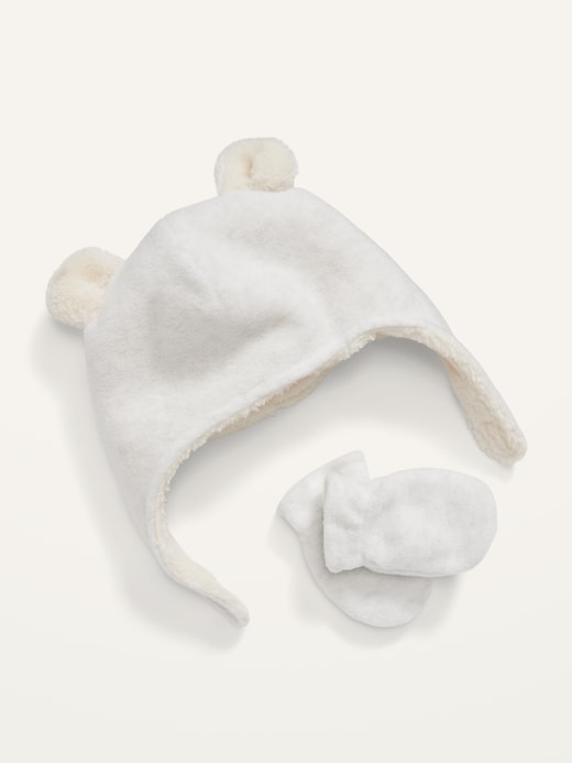 View large product image 1 of 1. Unisex Microfleece Critter Hat & Mittens Set for Baby