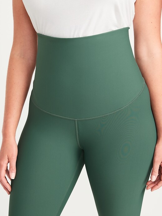 Image number 7 showing, Maternity Full Panel PowerSoft Post-Partum Support 7/8-Length Leggings