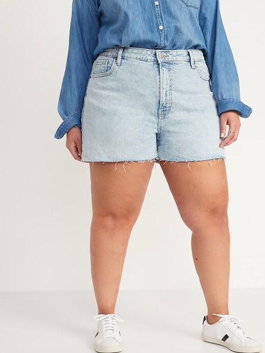 Image number 6 showing, High-Waisted O.G. Straight Cut-Off Jean Shorts -- 3-inch inseam