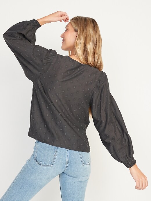 Image number 5 showing, Long-Sleeve Clip-Dot Blouse for Women