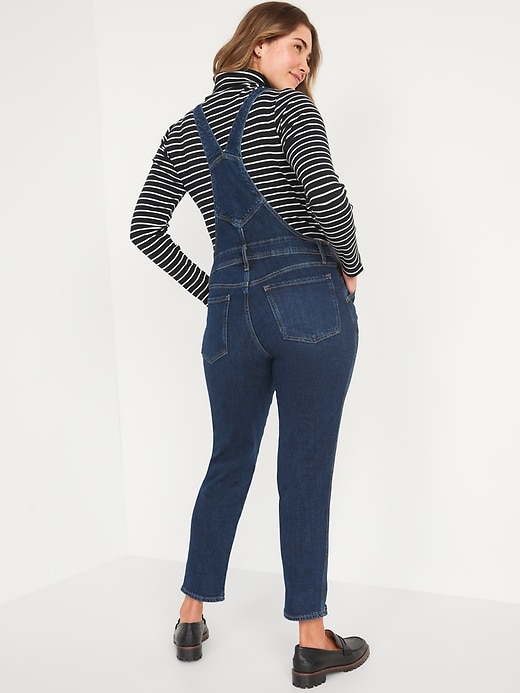 Image number 2 showing, Maternity Side-Panel O.G. Straight Jean Overalls