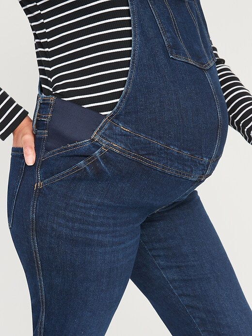Image number 4 showing, Maternity Side-Panel O.G. Straight Jean Overalls