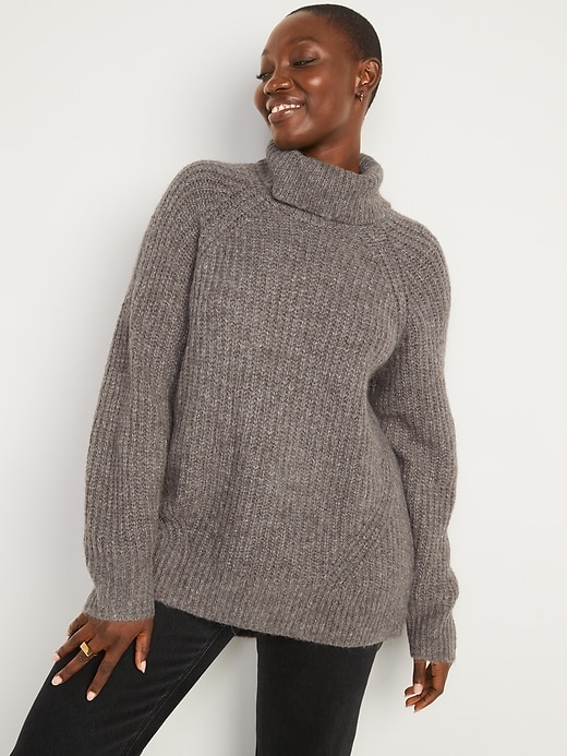 Produkt Gepard forfader Modalite.net - Old Navy - Long-Sleeve Shaker-Stitch Turtleneck Tunic  Sweater for Women