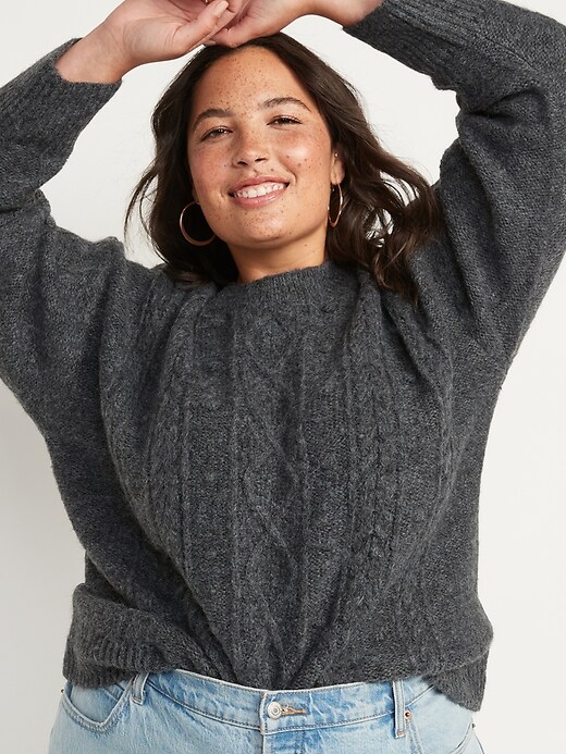 Image number 7 showing, Textured Crew-Neck Sweater for Women