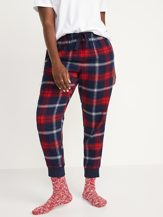Matching Printed Flannel Jogger Pajama Pants