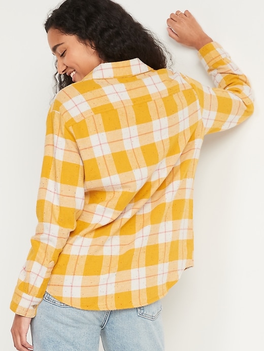 Image number 6 showing, Oversized Plaid Flannel Boyfriend Shirt