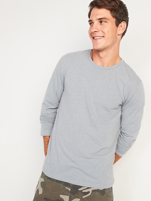 Image number 4 showing, Soft-Washed Long-Sleeve Crew-Neck T-Shirt 3-Pack