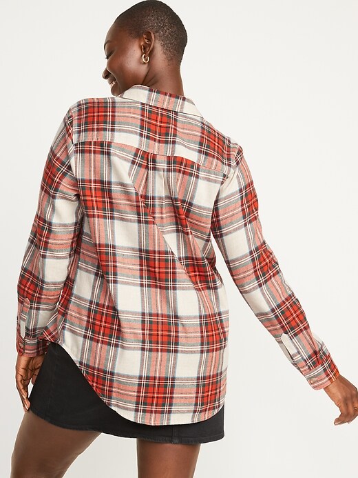 Image number 2 showing, Classic Plaid Flannel Shirt for Women