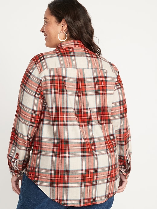 Image number 8 showing, Classic Plaid Flannel Shirt for Women