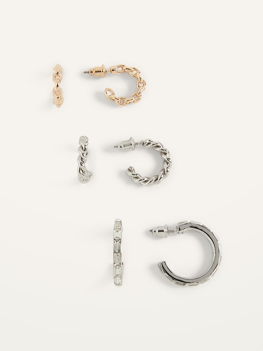 View large product image 1 of 2. Hoop Earrings 3-Pack for Women