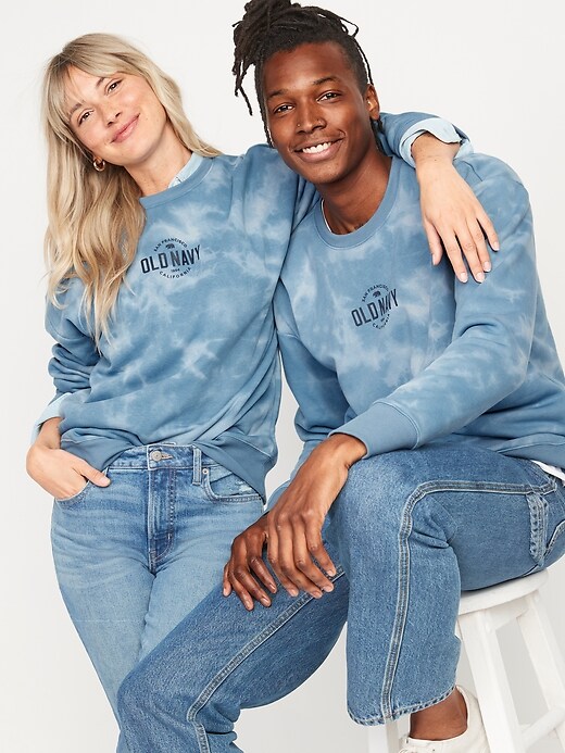 Logo Tie-Dyed Gender-Neutral Sweatshirt for Adults