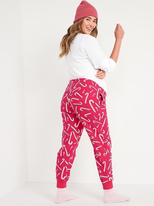 Image number 2 showing, Maternity Matching Print Flannel Jogger Pajama Pants