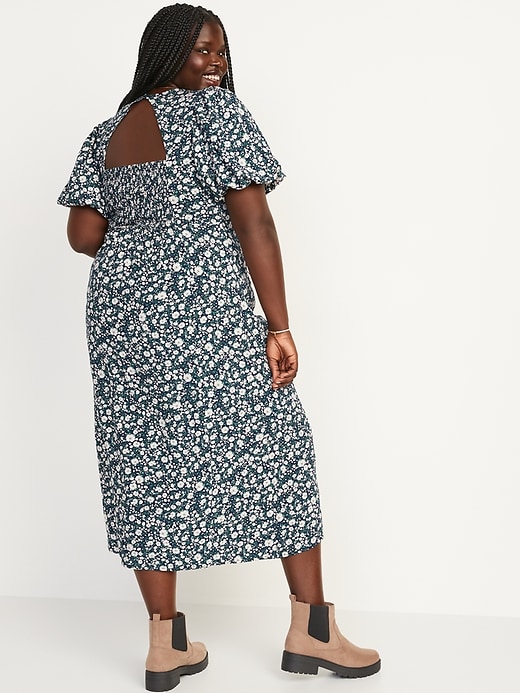 Image number 8 showing, Puff-Sleeve Floral Maxi Shift Dress