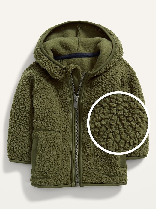 View large product image 1 of 2. Unisex Hooded Sherpa Jacket for Baby