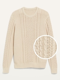 View large product image 3 of 3. Cable-Knit Crew-Neck Sweater
