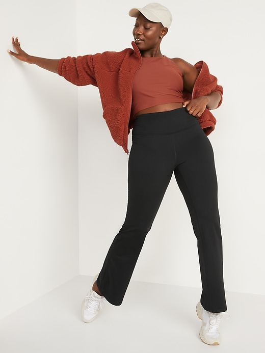 Image number 3 showing, High-Waisted CozeCore Flare Pants