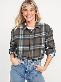 Oversized Gender-Neutral Patterned Flannel Shirt for Adults