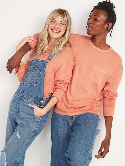 Vintage Garment-Dyed Gender-Neutral Pocket T-Shirt for Adults | Old Navy