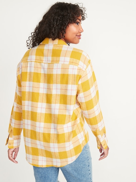 Image number 2 showing, Oversized Plaid Flannel Boyfriend Shirt