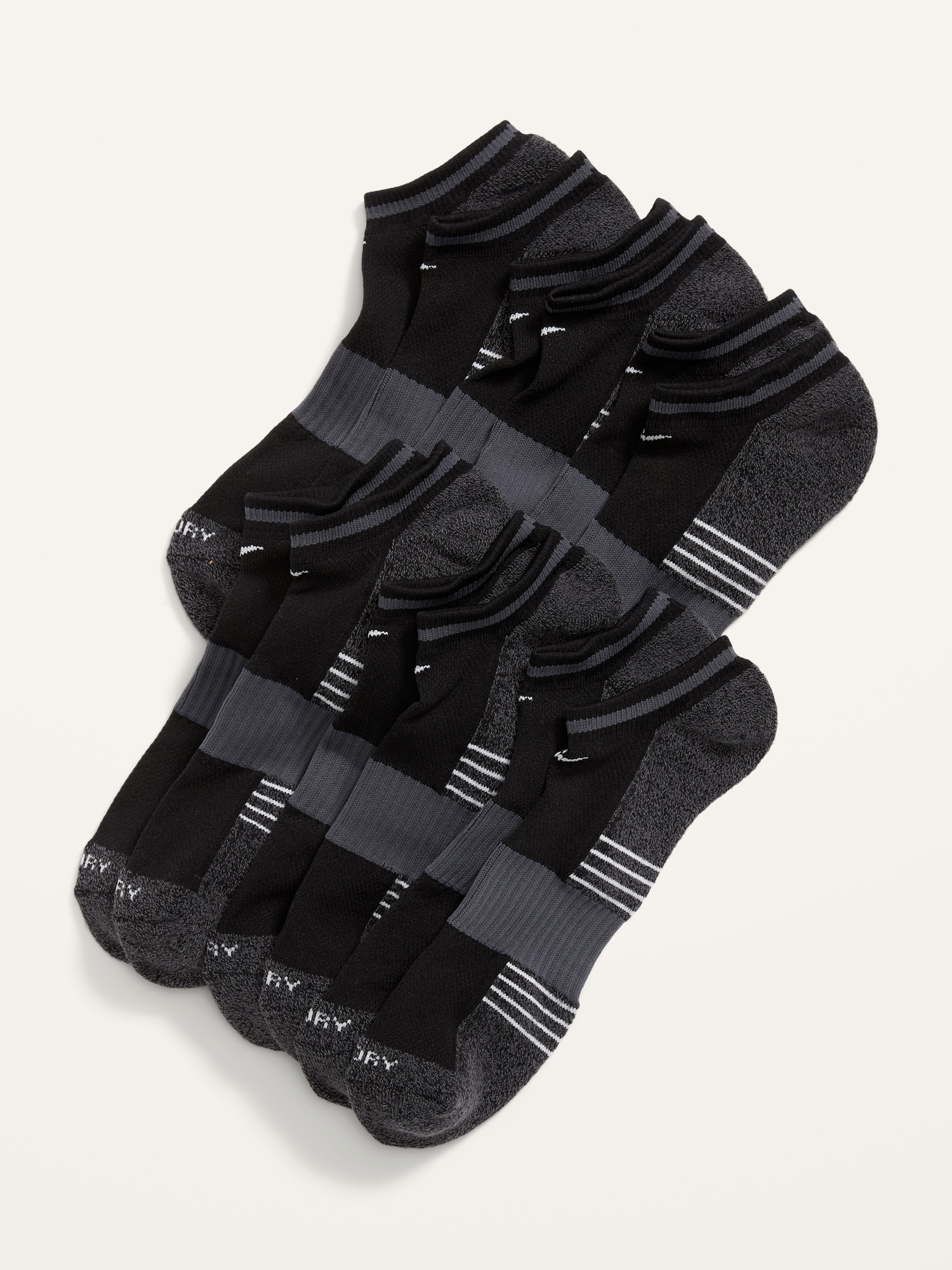 Old Navy Go-Dry Gender-Neutral Low-Cut Performance Socks 6-Pack for Adults black. 1