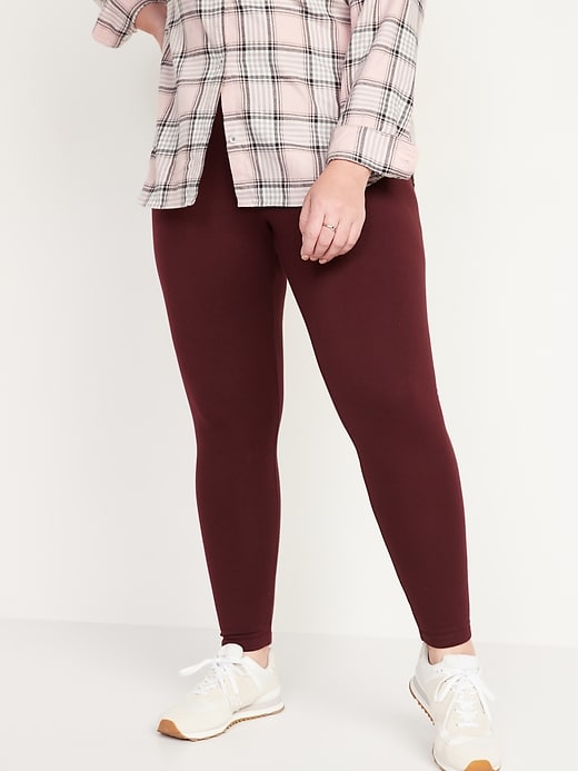 Image number 6 showing, High-Waisted Fleece-Lined Ankle Leggings