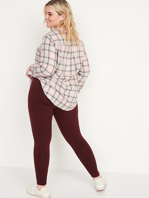 Image number 7 showing, High-Waisted Fleece-Lined Ankle Leggings