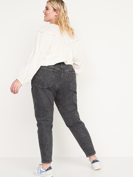 Image number 8 showing, Higher High-Waisted Button-Fly O.G. Straight Black-Wash Jeans for Women
