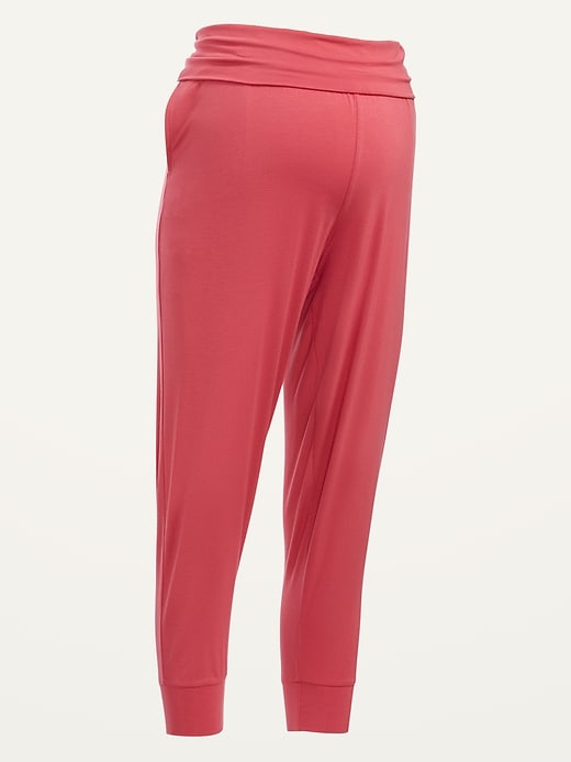 Image number 4 showing, Maternity Rollover-Waist Ultra-Soft Sunday Sleep Jogger Pants