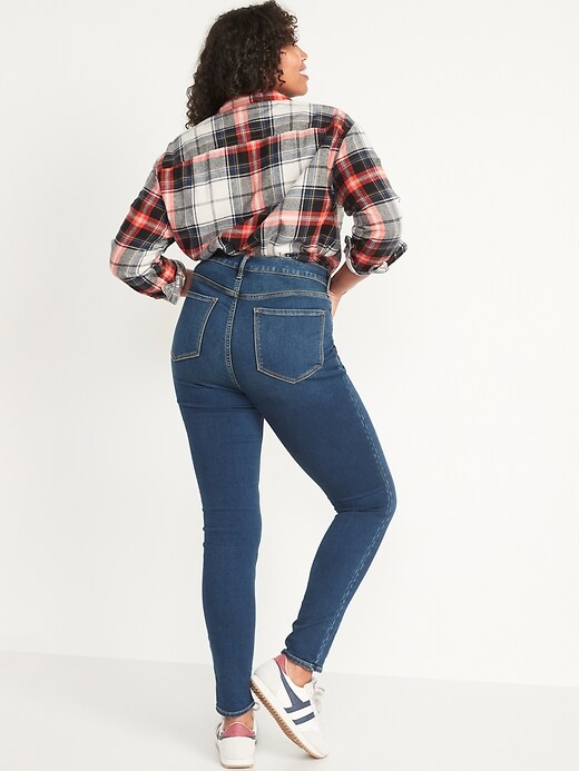 Image number 2 showing, High-Waisted Built-In Warm Rockstar Super Skinny Jeans for Women