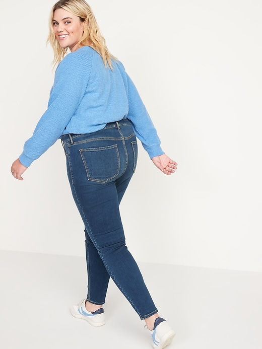 Image number 8 showing, High-Waisted Built-In Warm Rockstar Super Skinny Jeans for Women