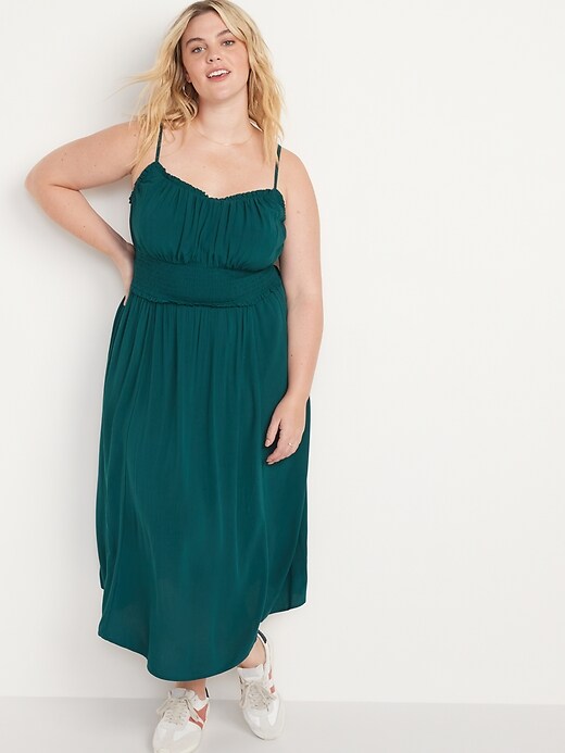 Image number 7 showing, Smocked-Waist Fit & Flare Cami Midi Dress