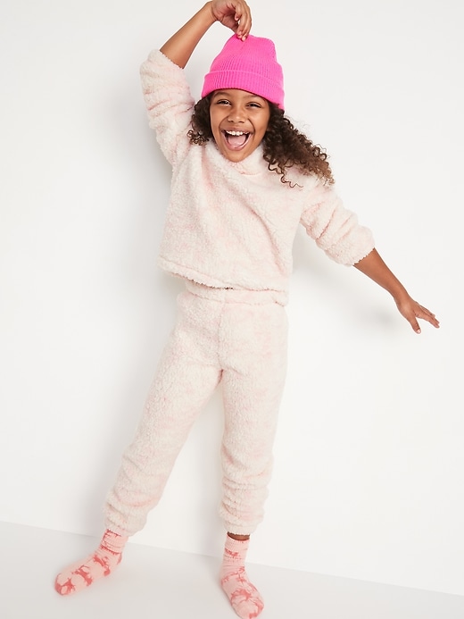 View large product image 1 of 3. Cozy Sherpa Cowl-Neck Pajama Top & Joggers Set for Girls