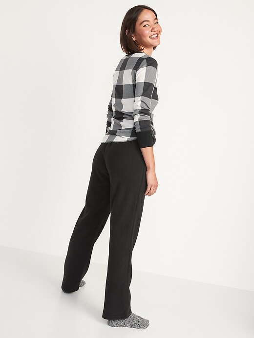 Image number 6 showing, Mid-Rise Microfleece Pajama Pants for Women