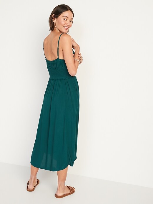 Image number 6 showing, Smocked-Waist Fit & Flare Cami Midi Dress