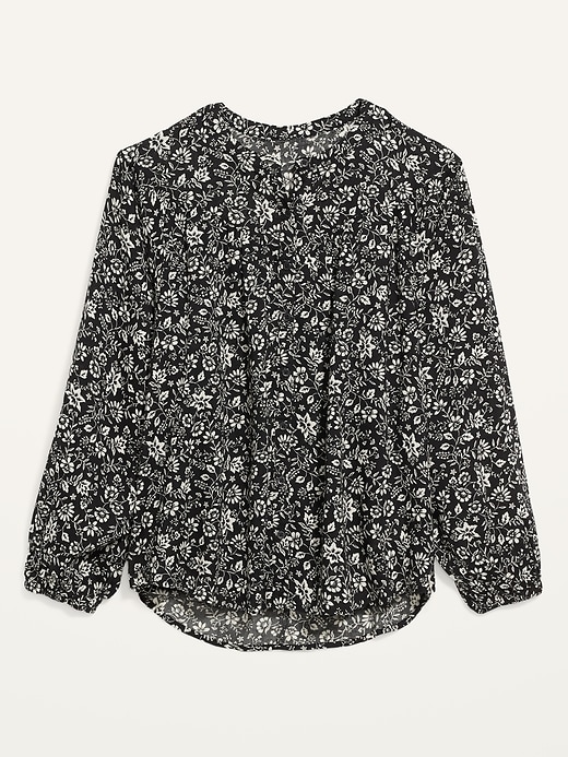 Image number 4 showing, Oversized Floral-Print Long-Sleeve Blouse for Women