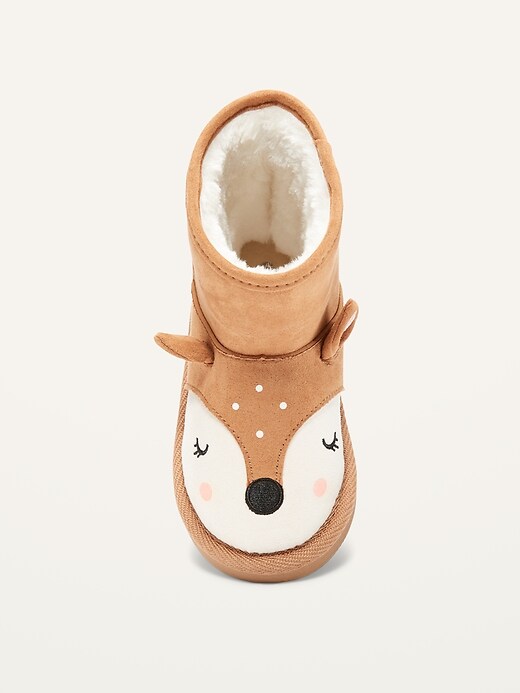 View large product image 2 of 4. Faux-Suede Deer Critter Boots for Toddler Girls