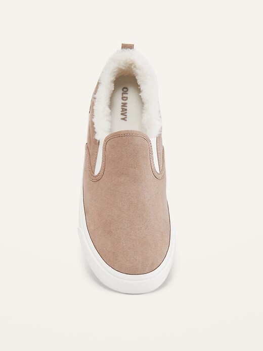 View large product image 2 of 3. Sherpa-Lined Faux Suede Slip-On Sneakers for Girls