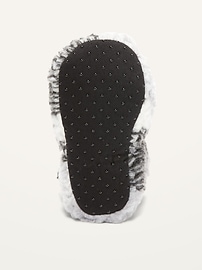 View large product image 4 of 4. Unisex Buffalo Plaid Sherpa Slippers for Baby