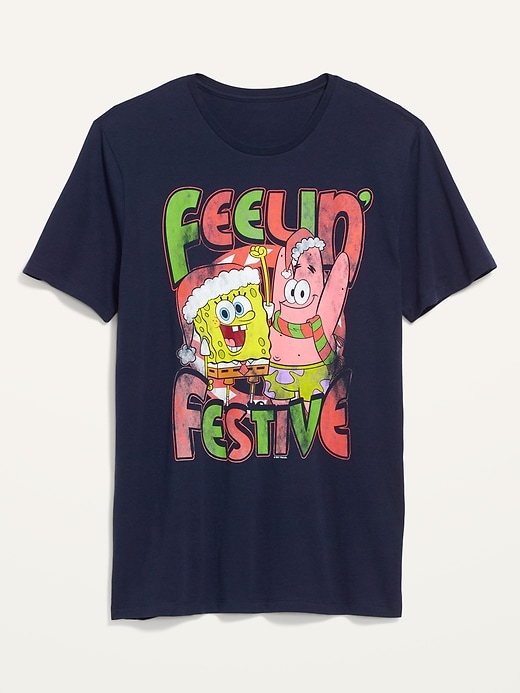 View large product image 2 of 2. SpongeBob SquarePants&#153 "Feelin' Festive" Gender-Neutral T-Shirt for Adults