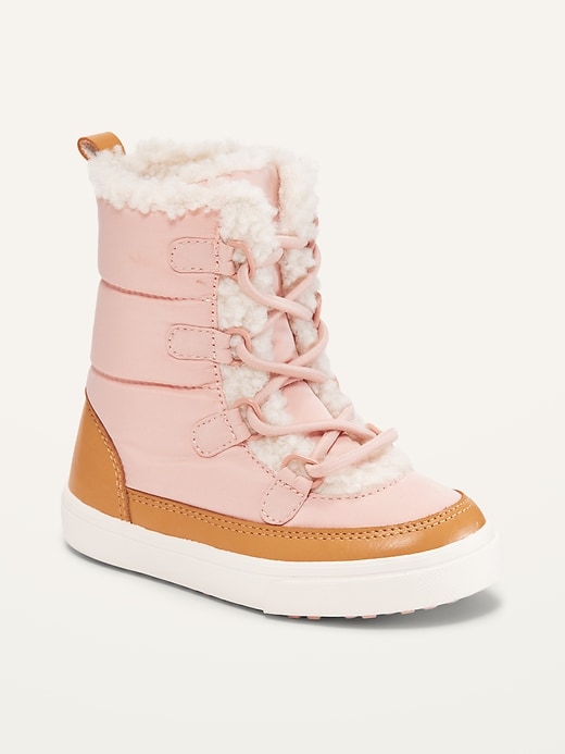 Image number 1 showing, Unisex Sherpa-Lined Sneaker Boots for Toddler