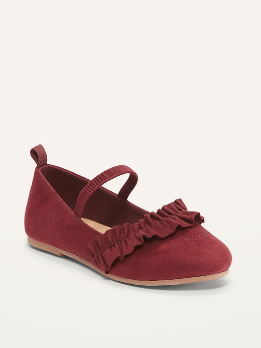 Old Navy Ruffled Faux-Suede Ballet Flats for Toddler Girls. 1