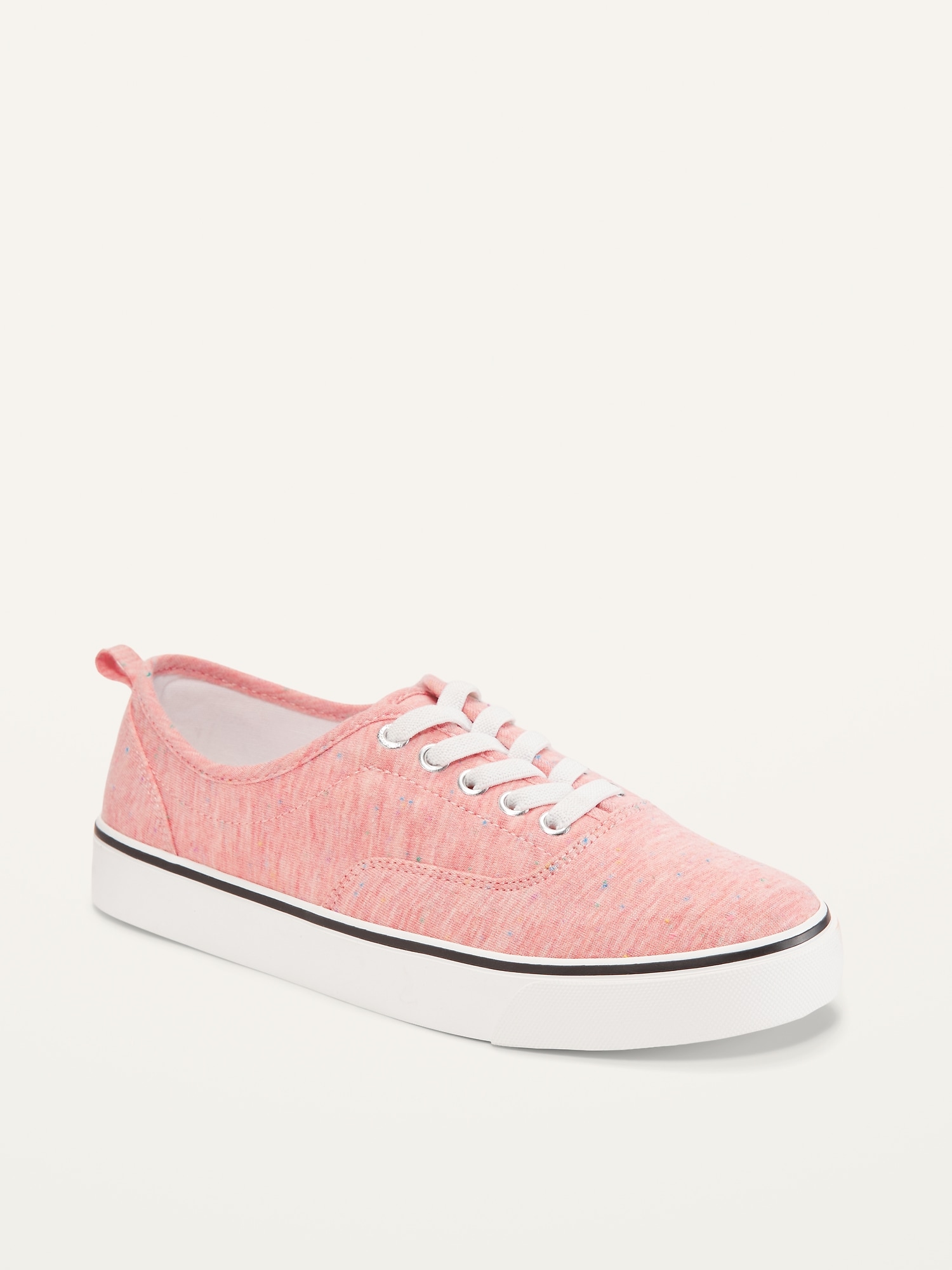 Speckled Jersey-Knit Elastic-Lace Sneakers for Girls | Old Navy